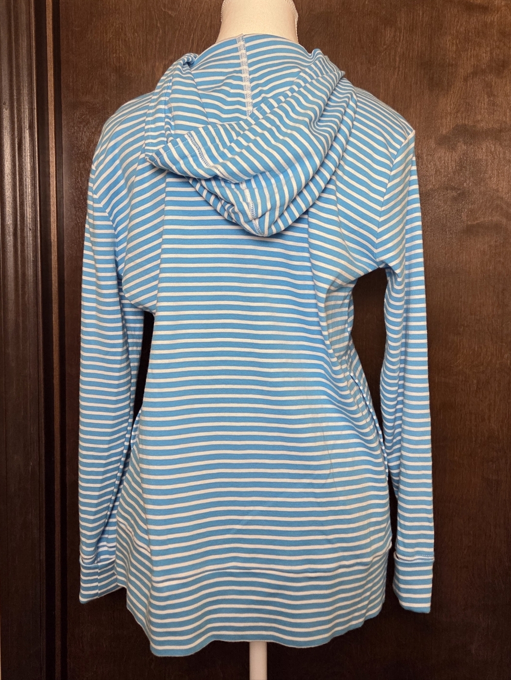 Pendleton Woolen Mills Aqua & White Striped Hooded Zip Jacket - Picture 7 of 15